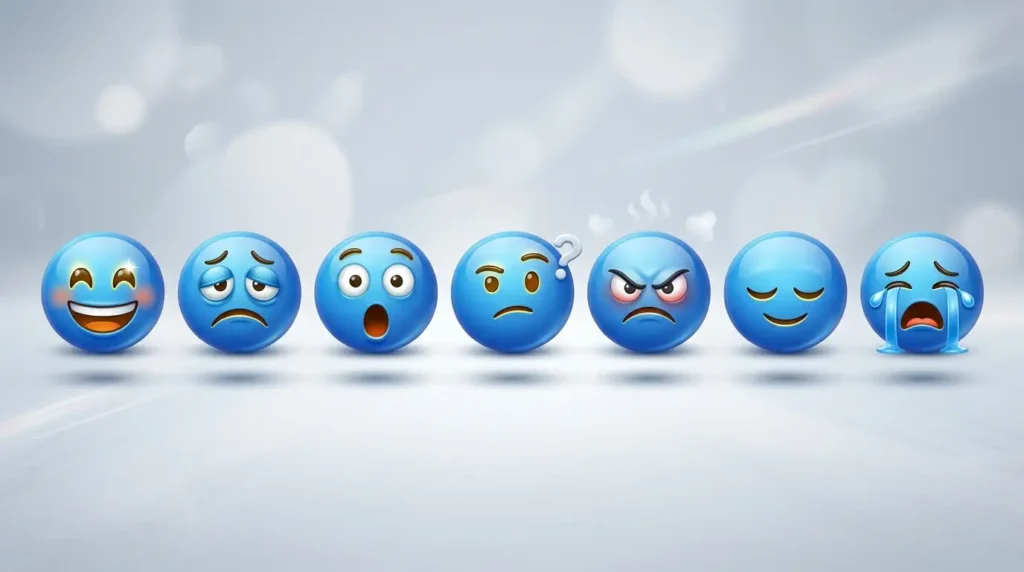 blue emoji faces