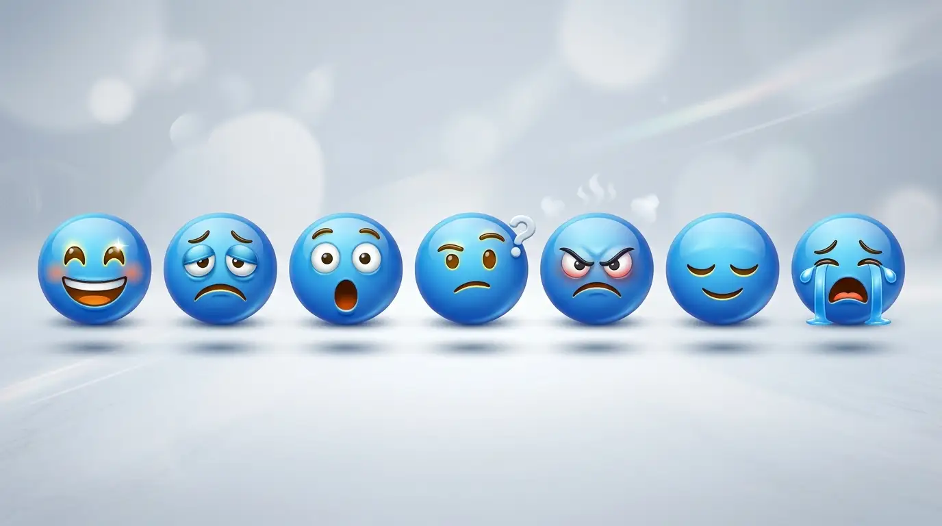 blue emoji faces