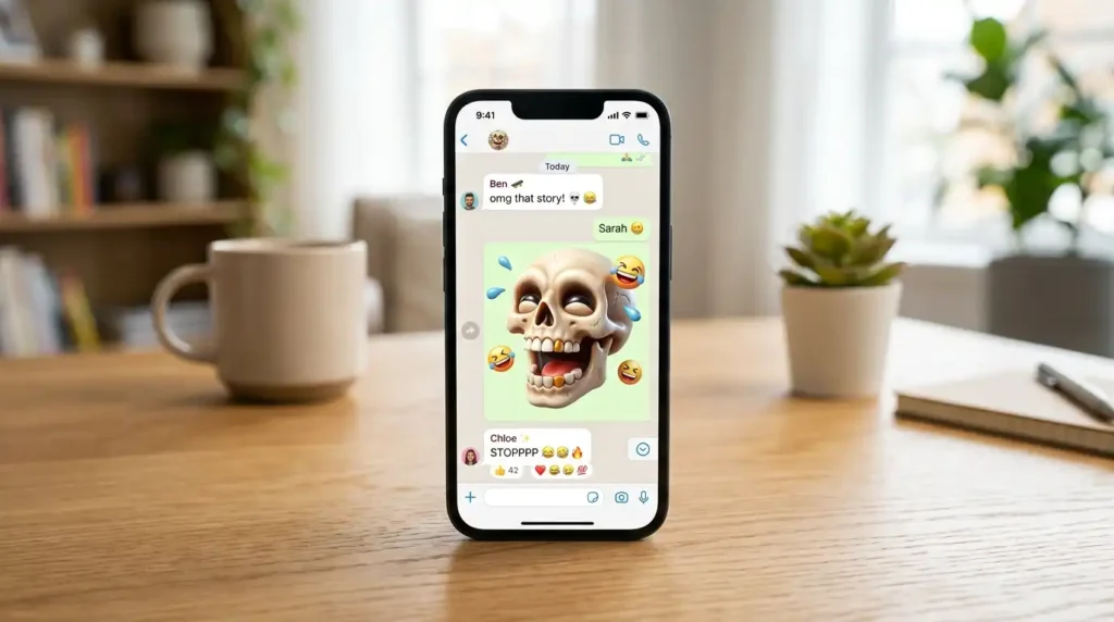 funny skull emoji
